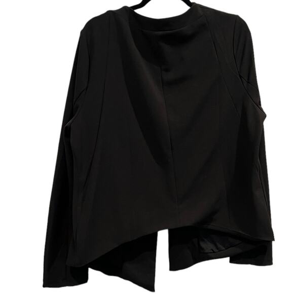 Daisy Fuentes Blazer Jacket Women's XL Black Stretch Single Breasted Open Front - Picture 2 of 7